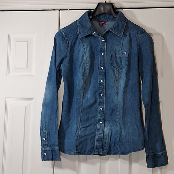 GUESS denim button up shirt - Picture 1 of 14